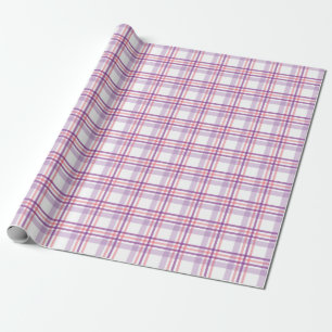 Papel De Presente Lindo Xadrez de Vermelho Roxo Violeta