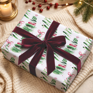 Papel De Presente Lindos Arcos de Coquette Rosa Creme Árvores de Nat