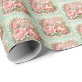 Papel De Presente Lindos Azulejos do Dia das Mães Feliz