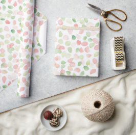 Papel De Presente Lindos Pétalas de Flor Rosa Bege Menta para Chá de
