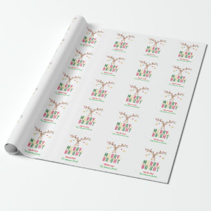 Papel De Presente Lindos Renas Alegres e Brilhantes Enfeites de Nata