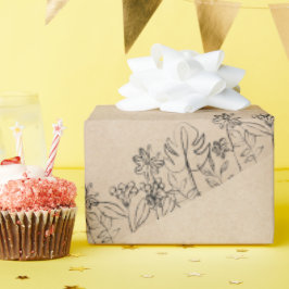 Papel De Presente  Line Art on Kraft Paper 