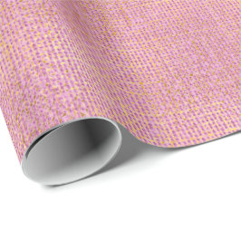 Papel De Presente Linen Texture Pink Rose Dourada Mauve Blush Mínimo