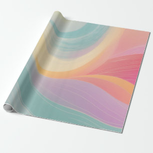 Papel De Presente Linha Abstrato do arco-íris