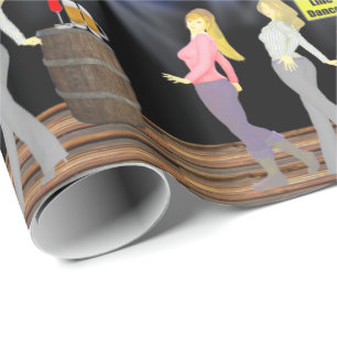 Papel De Presente Linha mulheres da dança com sinal do cuidado
