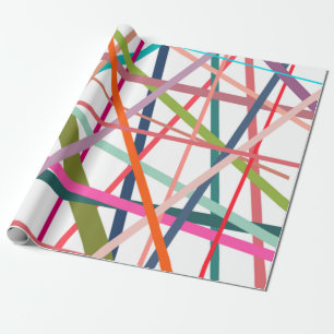 Papel De Presente Linhas Coloridas