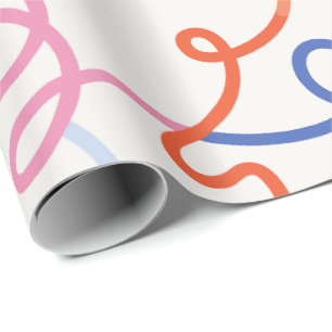 Papel De Presente Linhas coloridas minimalistas traços