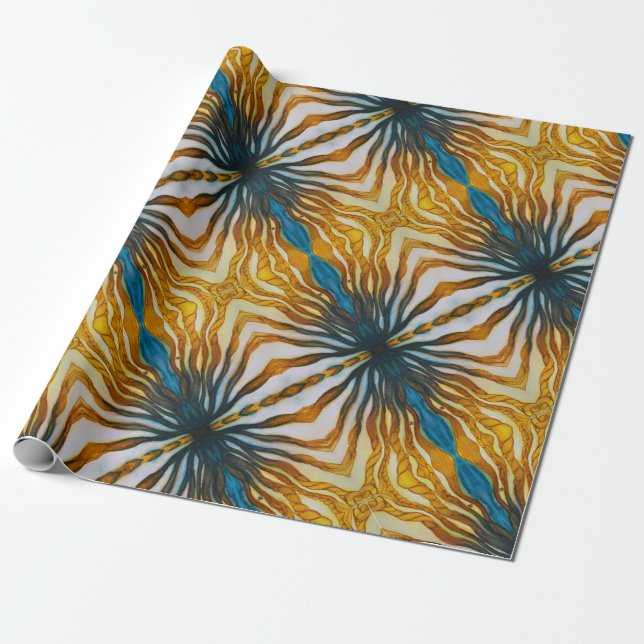 Papel De Presente Linhas de Fluxo (Desenrolado)