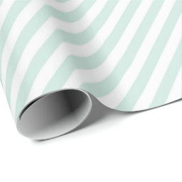 Papel De Presente Linhas de Grelha Mint Pastel Branco Delicado