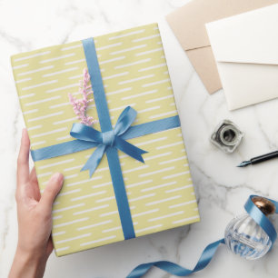 Papel De Presente Linhas de Marfim em Amarelo