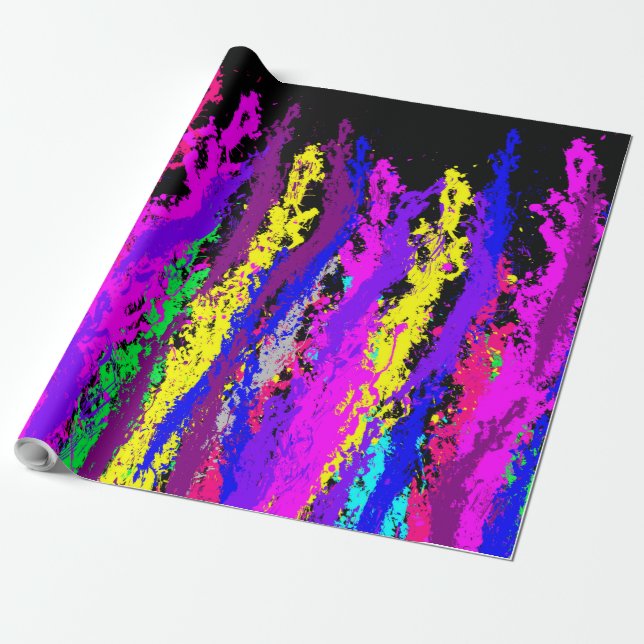 Papel De Presente Linhas de Splatter (Desenrolado)