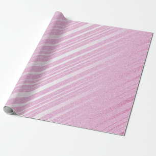 Papel De Presente Linhas de tiras deliciosas de Pastel de Balé rosa