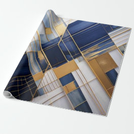 Papel De Presente Linhas Douradas da Meia-Noite – Elegantes, Moderna