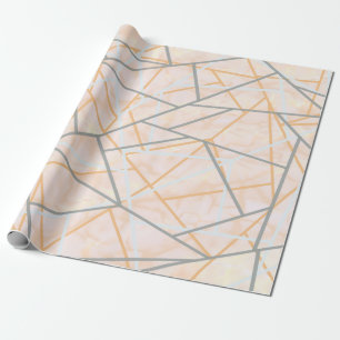 Papel De Presente Linhas Geométricas Modernas de Ochre e Cinza