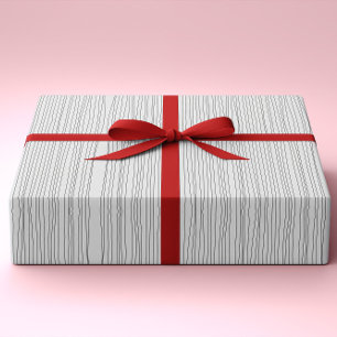 Papel De Presente Linhas imperfeitas mínimas modernas preto e branc