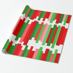 Papel De Presente Linhas intermitentes - Vermelho e Verde