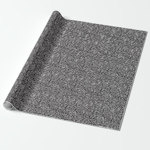 Papel De Presente Linhas onduladas de porta retrógrada: monocromátic