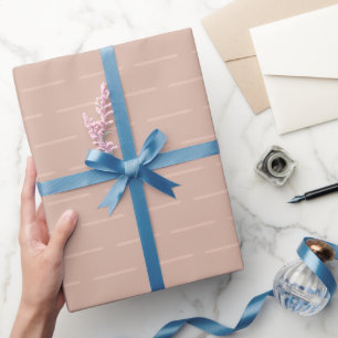 Papel De Presente Linhas Sutis Minimalistas em Laranja Cinza Pastel