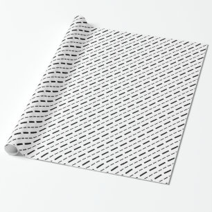 Papel De Presente Linhas Traçadas Pretas E Brancas