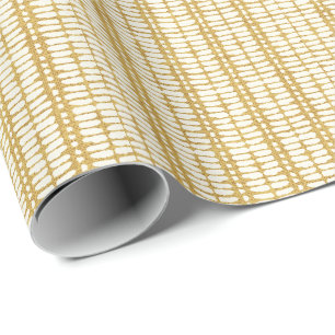 Papel De Presente Linhas tracejadas geométricas modernistas de meado
