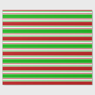 Papel De Presente Linhas Verdes, Brancas, Vermelhas, Inspiradas no N