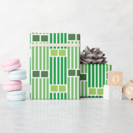 Papel De Presente Linhas verdes e caixas