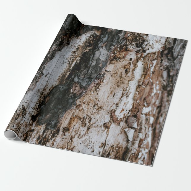 Papel De Presente Linho de madeira castanho (Desenrolado)