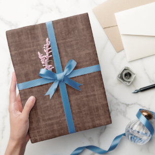 Papel De Presente Linho Marrom Escuro
