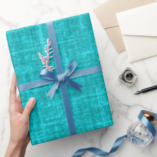 Papel De Presente Linho Turquesa
