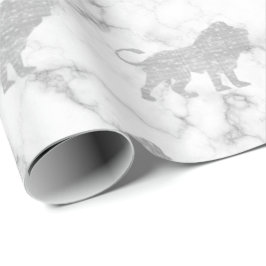 Papel De Presente Liões Silver White Glam VIP Cinzas Metálicas