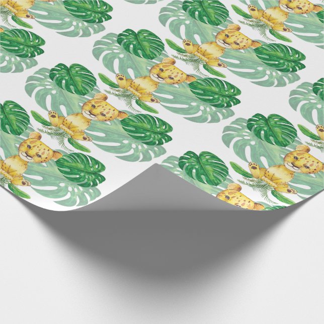 Papel De Presente Lion Illustration Safari moderno (Ponta)