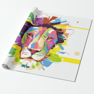 Papel De Presente Lion pop art