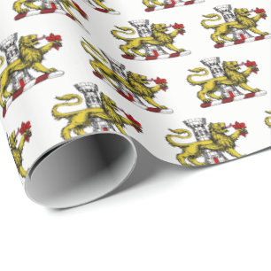 Papel De Presente Lion Tower Fleur de Lis Crest Emblem C