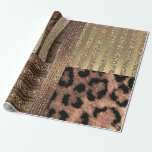 Papel De Presente Lioness Dourada Glam Safari Jungle Chic Modern Par<br><div class="desc">papel de embrulho</div>