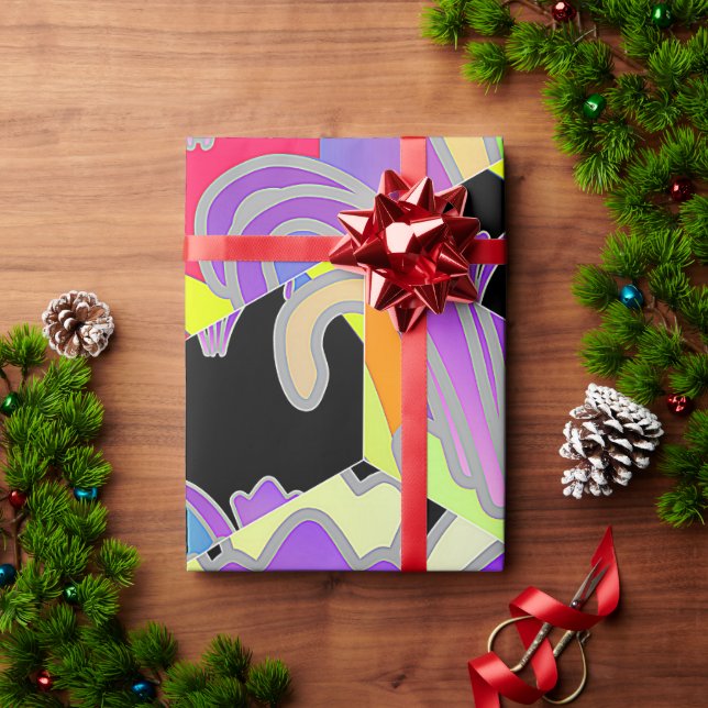 Papel De Presente Lírios Geométricos  (Presente de Natal)
