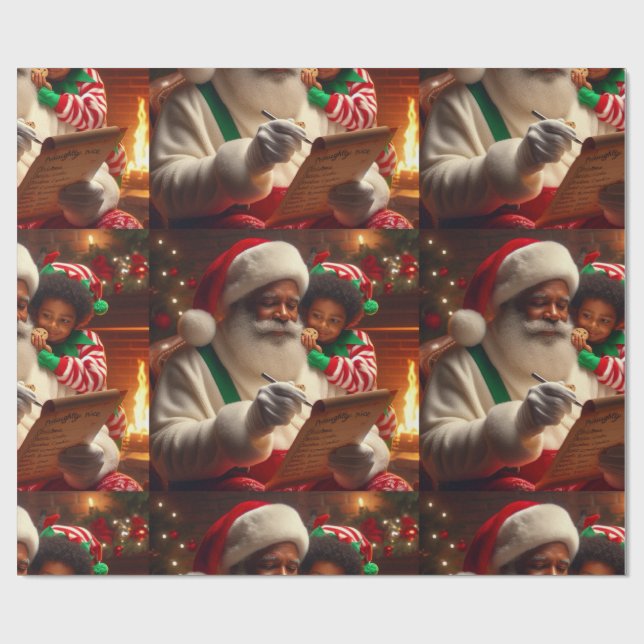 Papel De Presente Lista de Natal (Aberto)
