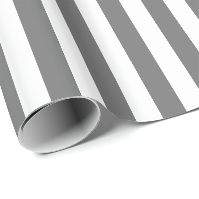Papel De Presente Listra Cinza e Branco (Ponta do rolo)