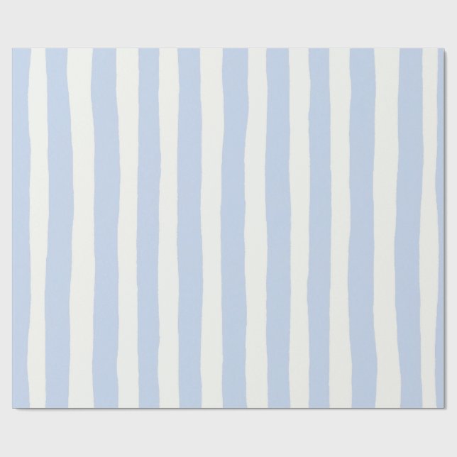 Papel De Presente Listra Costeira Clássica Pintada à Mão (Aberto)