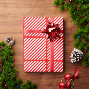Papel De Presente listra de bala vermelha de natal