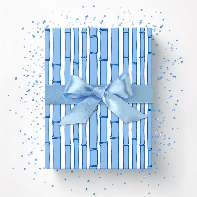 Papel De Presente Listra de Bambu Bambooey em Porcelana Azul (Criador carregado)