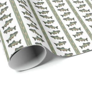 Papel De Presente Listra de Salmão do Atlântico
