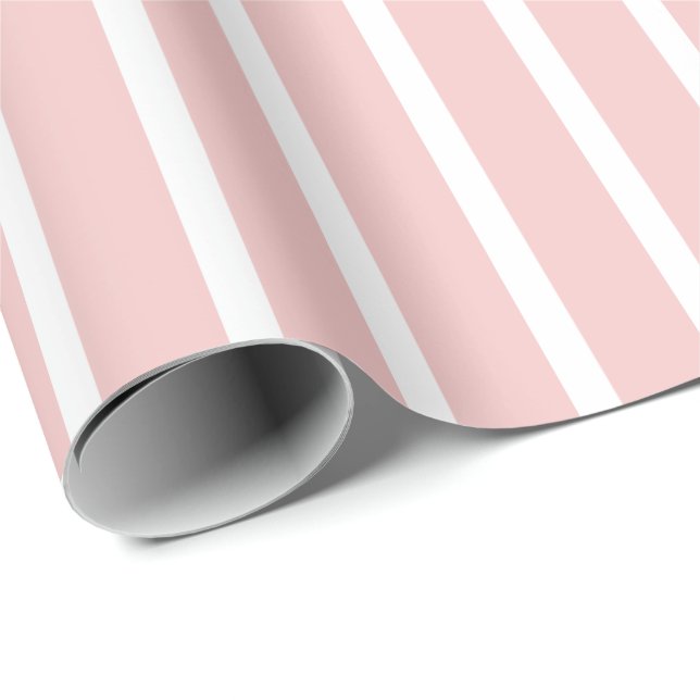 Papel De Presente Listra Rosa e Branca (Ponta do rolo)