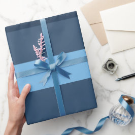 Papel De Presente Listrado Azul