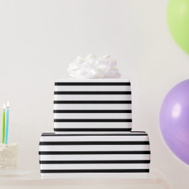 Papel de Presente Listrado Preto e Branco