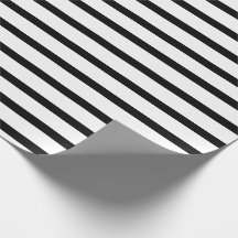 Papel de Presente Listrado Preto e Branco