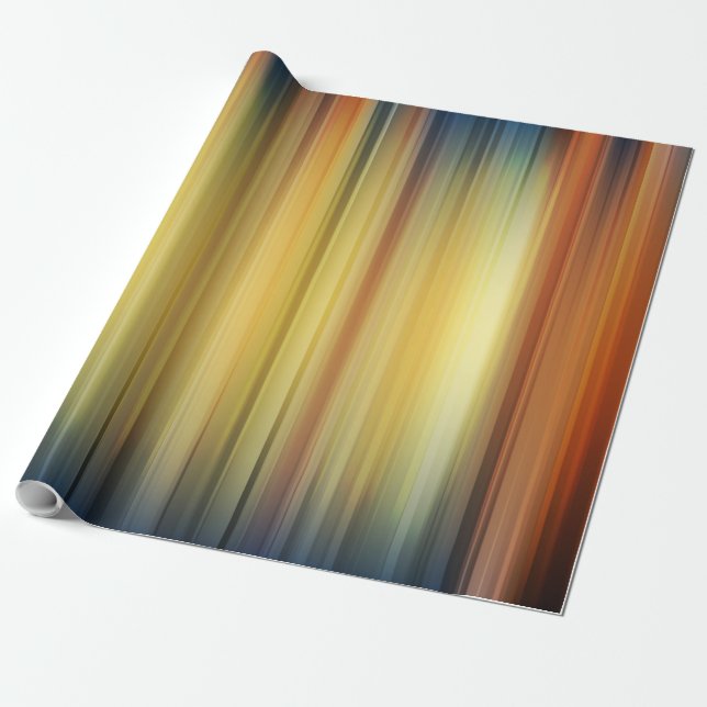 Papel De Presente Listras Abstratas Fundo Espectro Azul Dourado     (Desenrolado)