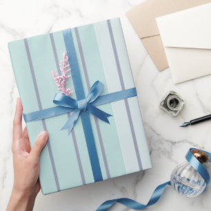 Papel De Presente Listras Azuis Cinza Modernas Simples