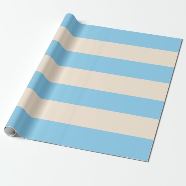 Papel De Presente Listras Azul Bebê (Desenrolado)