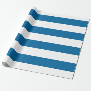 Papel De Presente Listras Azul e branco Personalizável