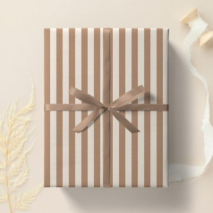 Papel De Presente Listras Boho Listrado Neutro Minimalista Tons Terr